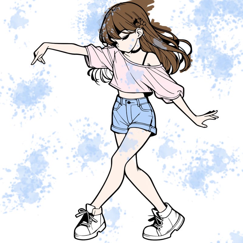 realistic girl danceing