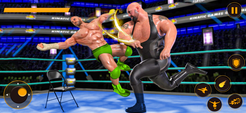 Pro Wrestling Revolution 2025 - Two wrestlers fighting in a ring with a chair during an action-packed match in Pro Wrestling Revolution 2025.