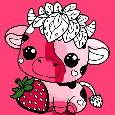 cute strawberry cow