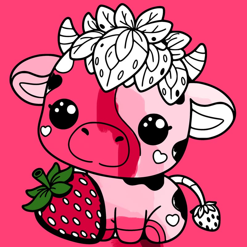 cute strawberry cow