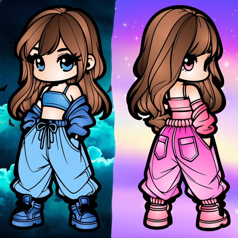 girl in crop top and baggy pants