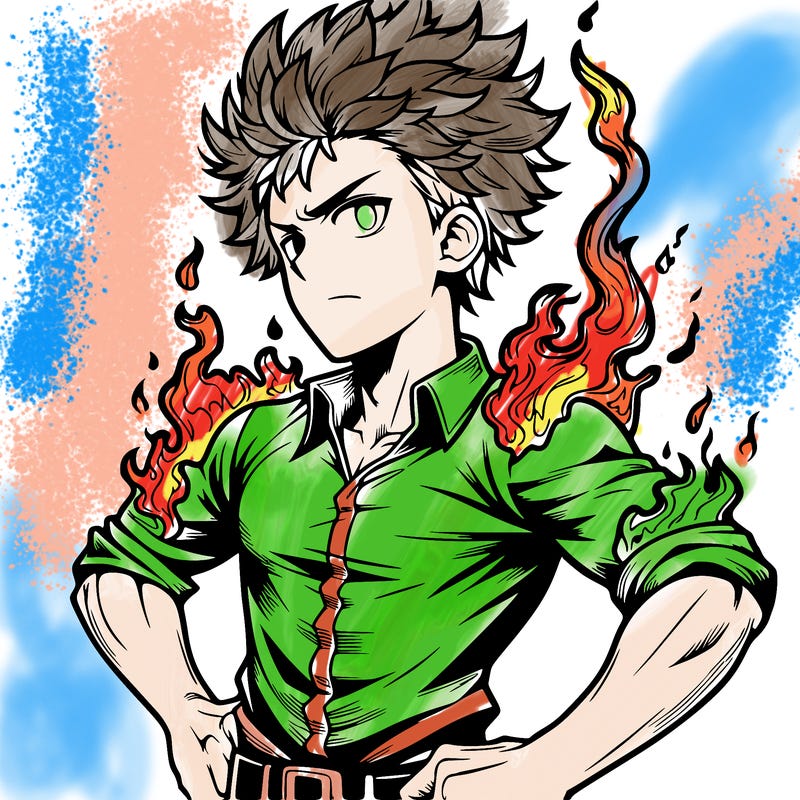 realistic manga man of fire