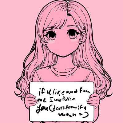 realistic girl holding a sign