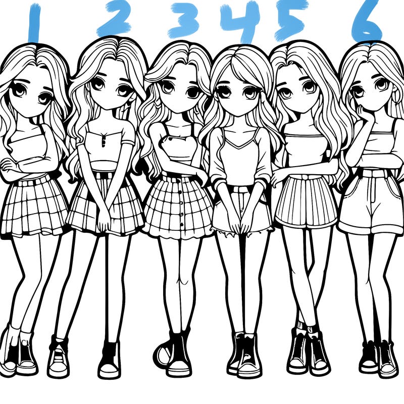 a group of girls realistic