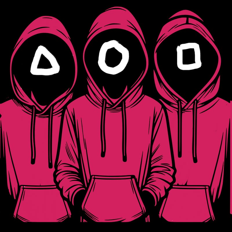 3 faceless people in  hoodies