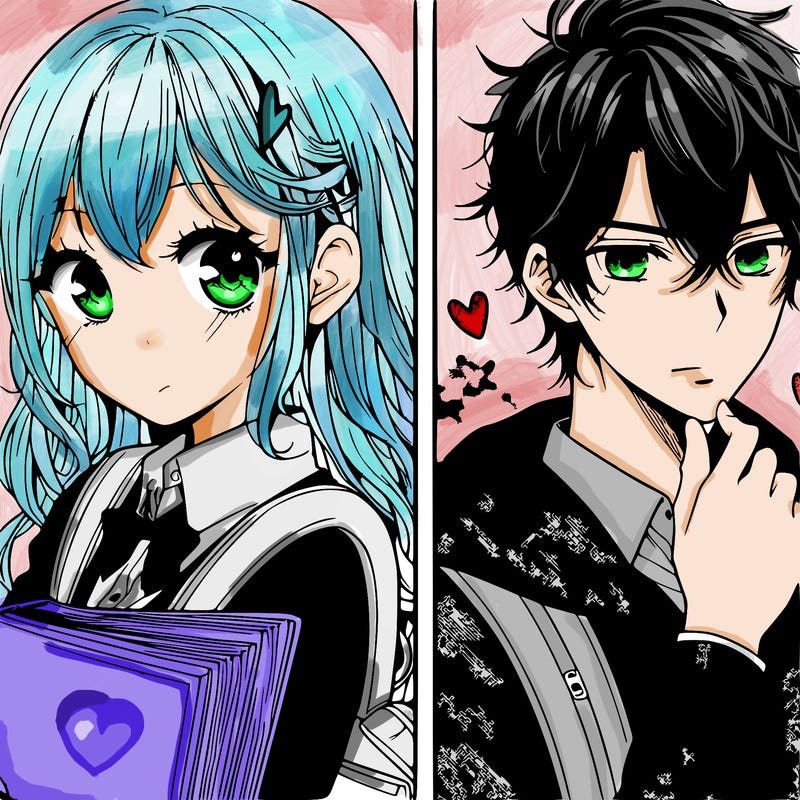 manga pages of a girl and boy romance