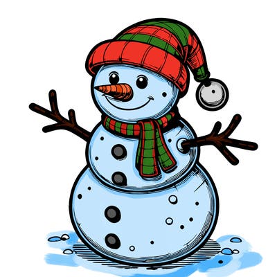 realistic christmas snowman