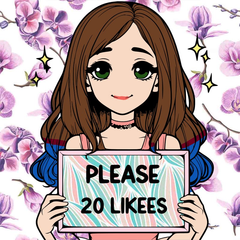 realistic girl holding a sign that says please 20 likes