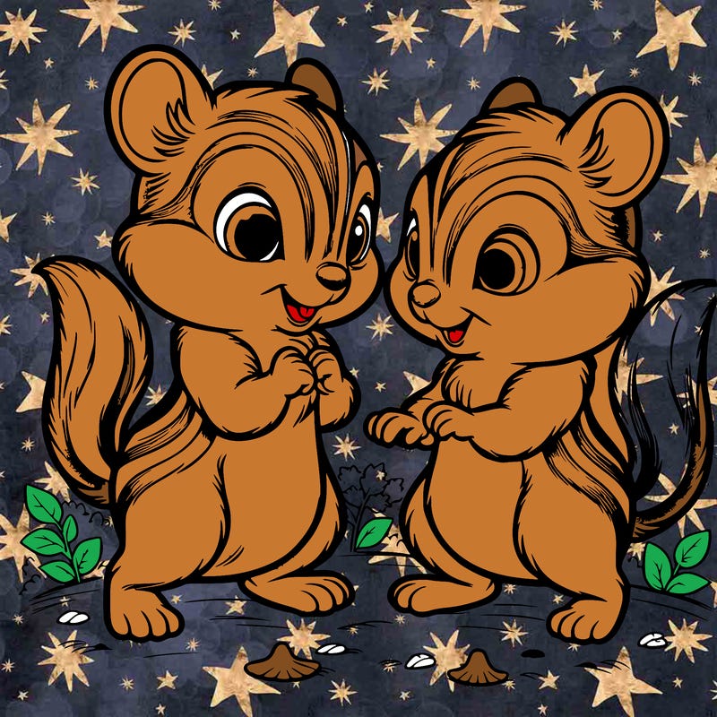 two tamias playing together while they stand up realistic