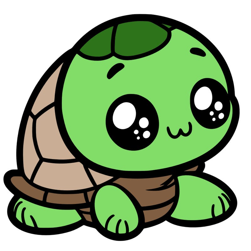 cute little animated turtle