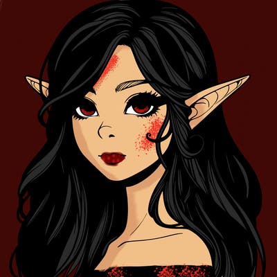 elf girl realistic dark fantasy