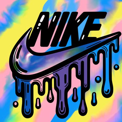 dripping nike logo