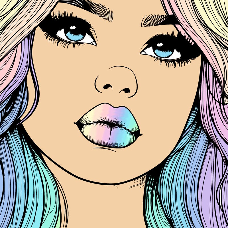 really realistic girl with lips