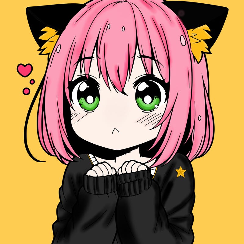 shy anime catgirl
