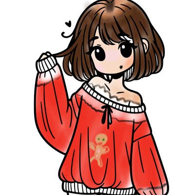 girl in baggy sweater hanging off her shoulder