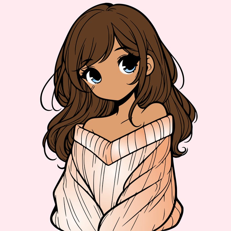 shy pretty girl wearing a sweater that is falling off one shoulder portrait