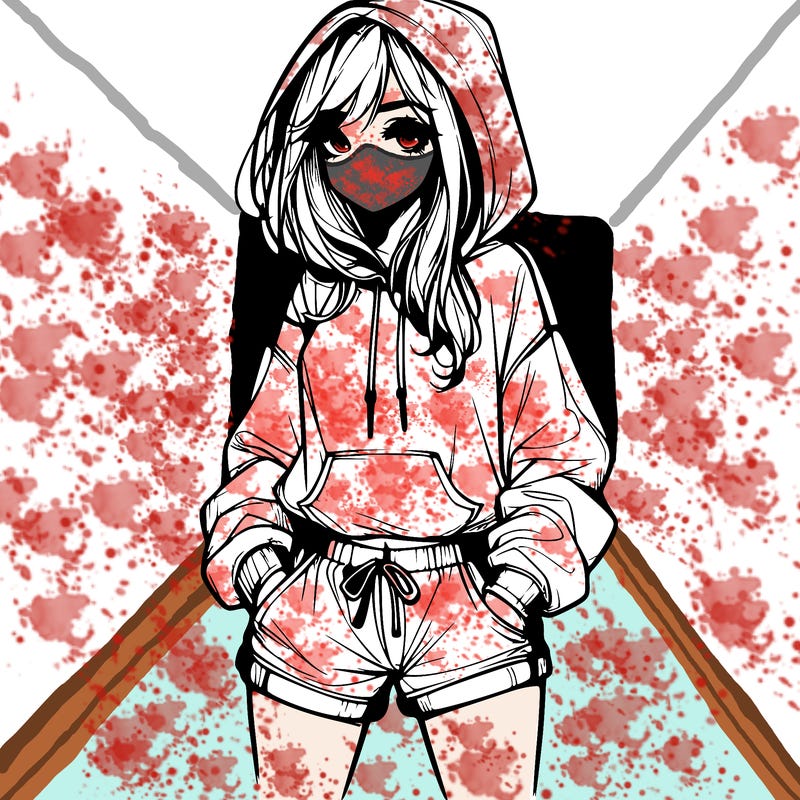 realistic girl in shorts and hoodie