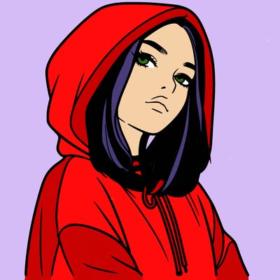 a realistic girl in a hoodie