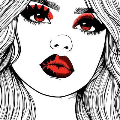 really realistic girl with lips