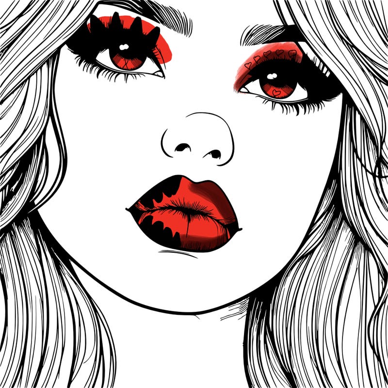 really realistic girl with lips