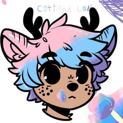 a humanoid deer with soft fluffy ears