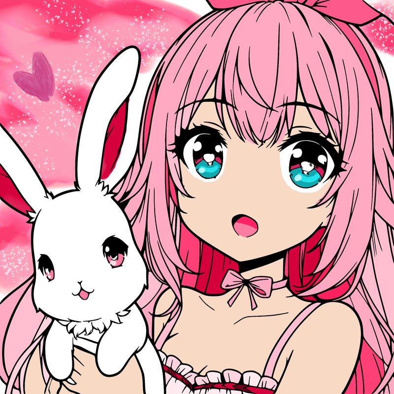 anime girl with bunny