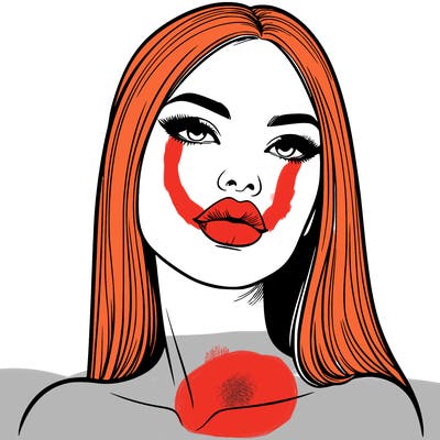 realistic woman with full lips