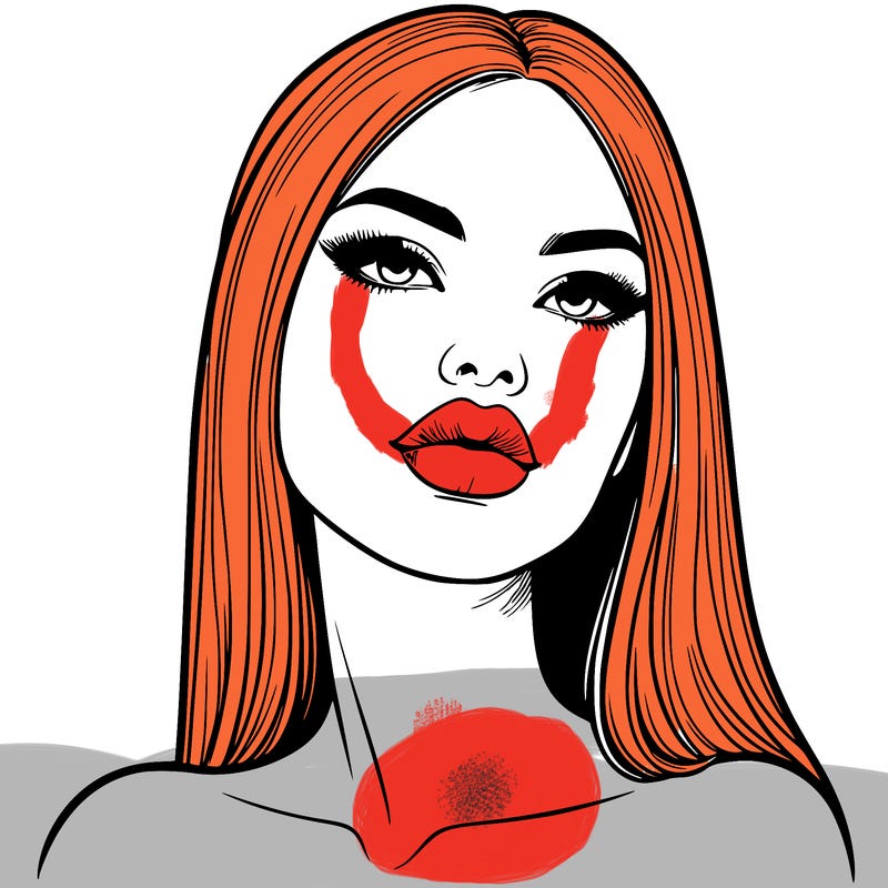 realistic woman with full lips