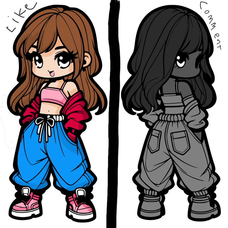 girl in crop top and baggy pants