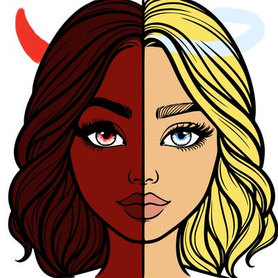 realistic girl split half