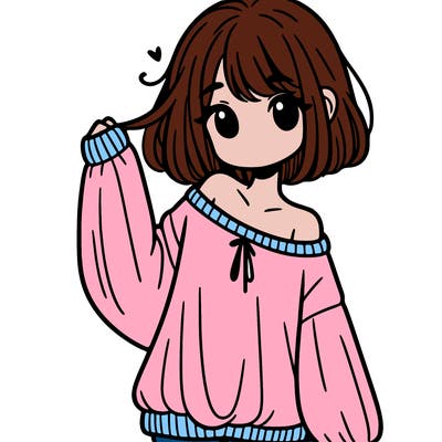 girl in baggy sweater hanging off her shoulder