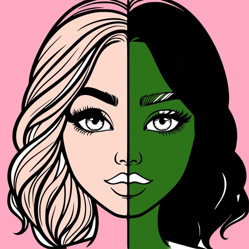 realistic girl split half