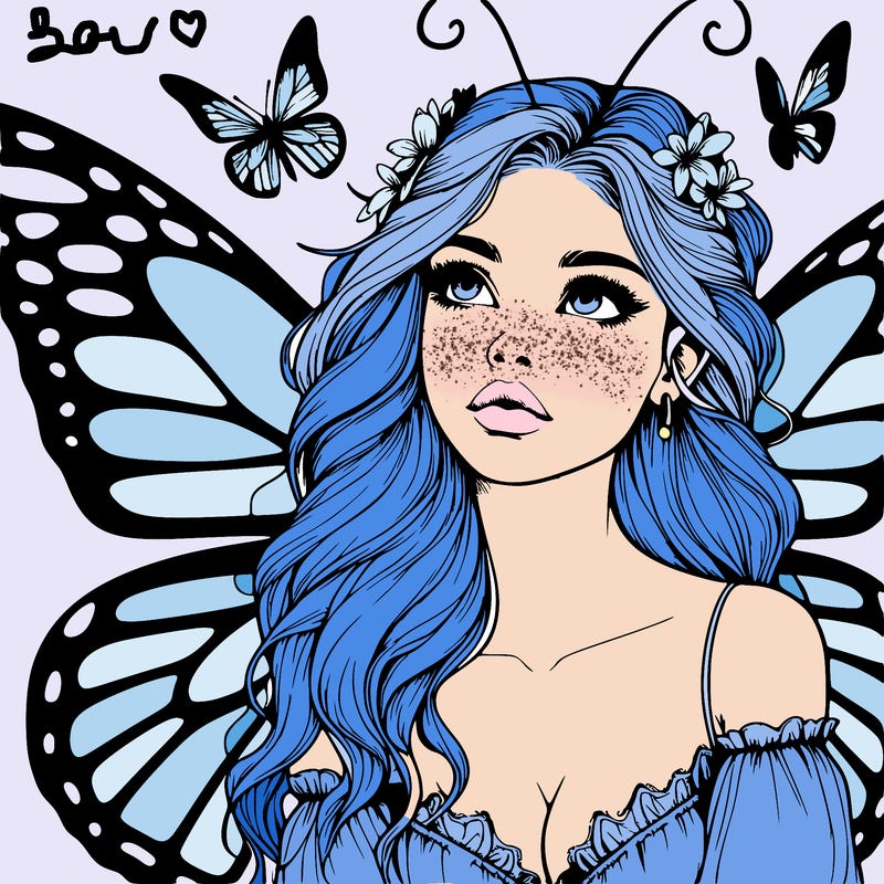 butterfly fairy realistic girl