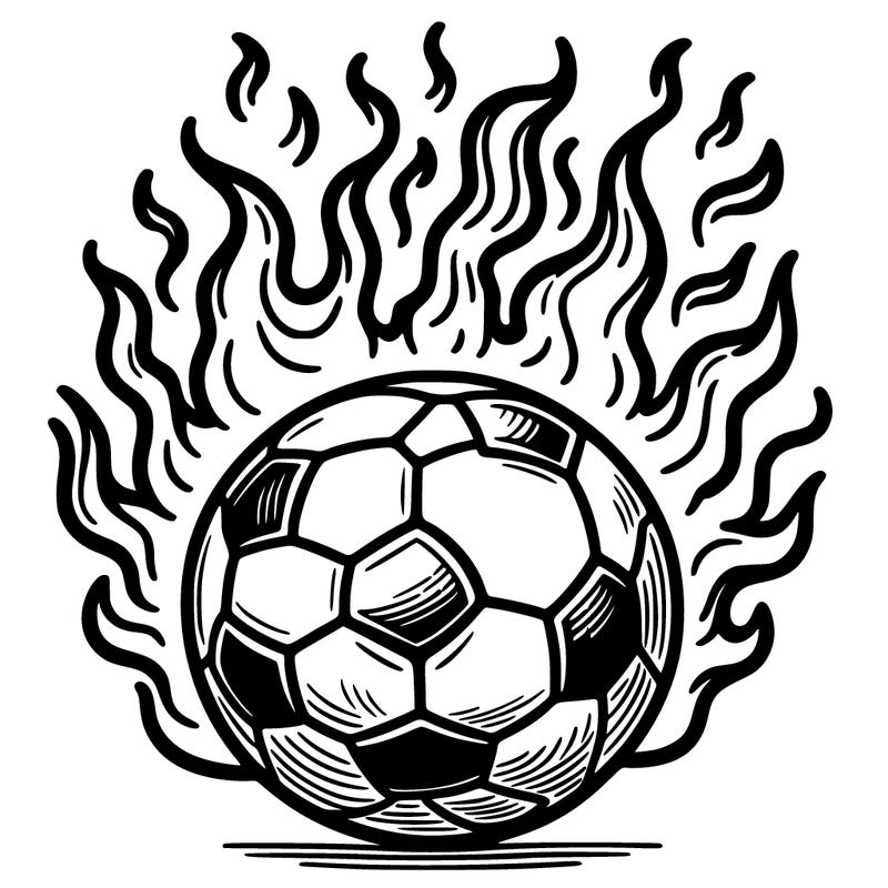 a flaming soccer ball