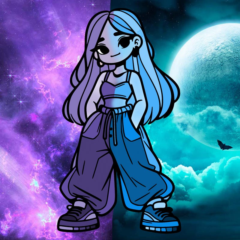 girl in crop top and baggy pants