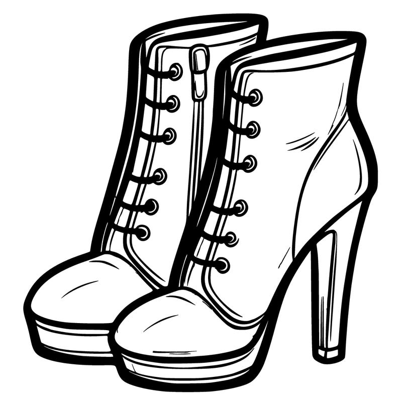 pair of simple women high heel boots