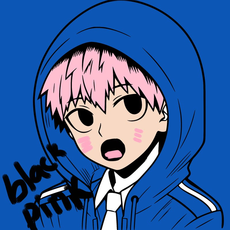 manga character with a hoodie