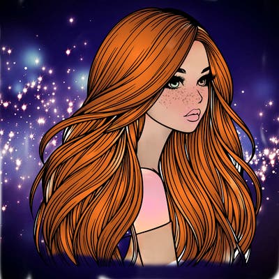 realistic girl with long realistic hair