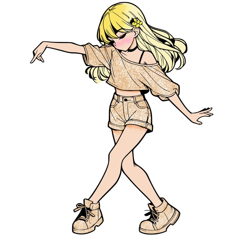 realistic girl danceing