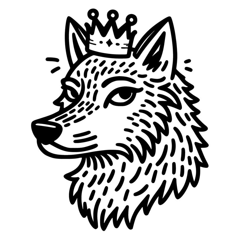 wolf with a crown