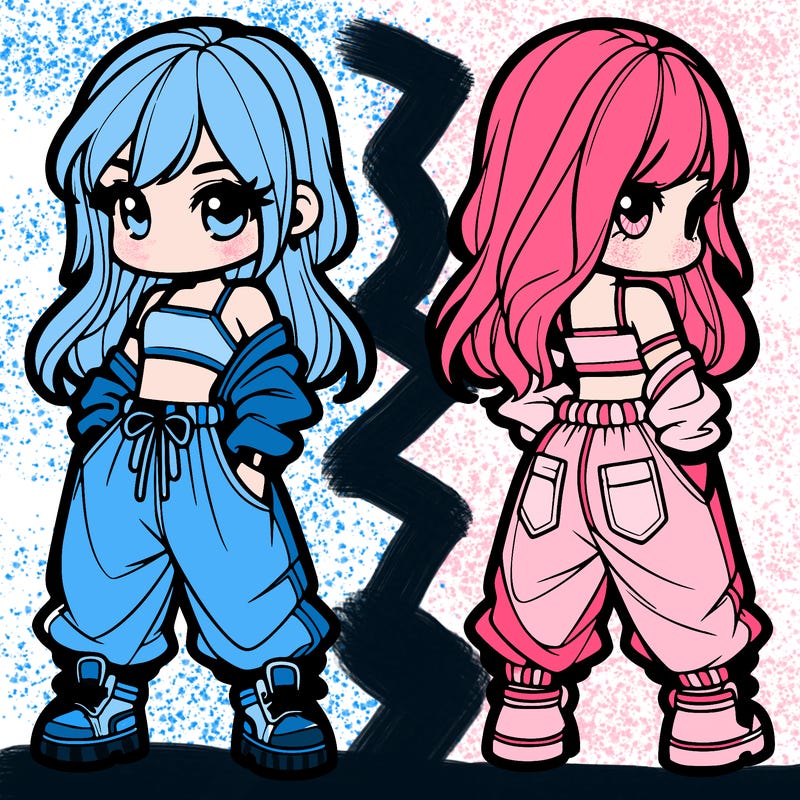 girl in crop top and baggy pants