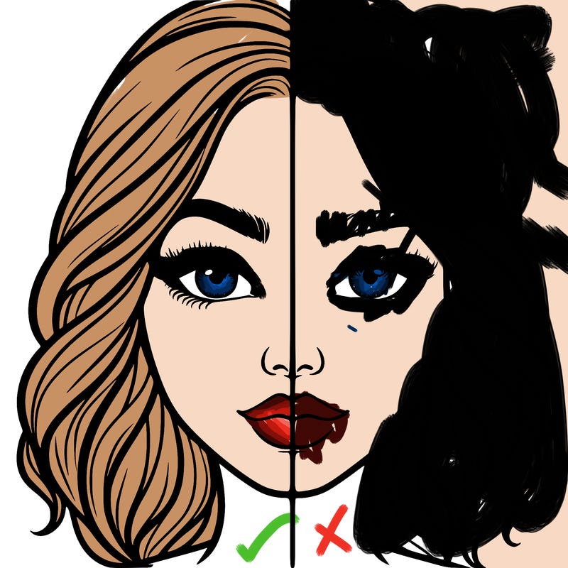 realistic girl split half