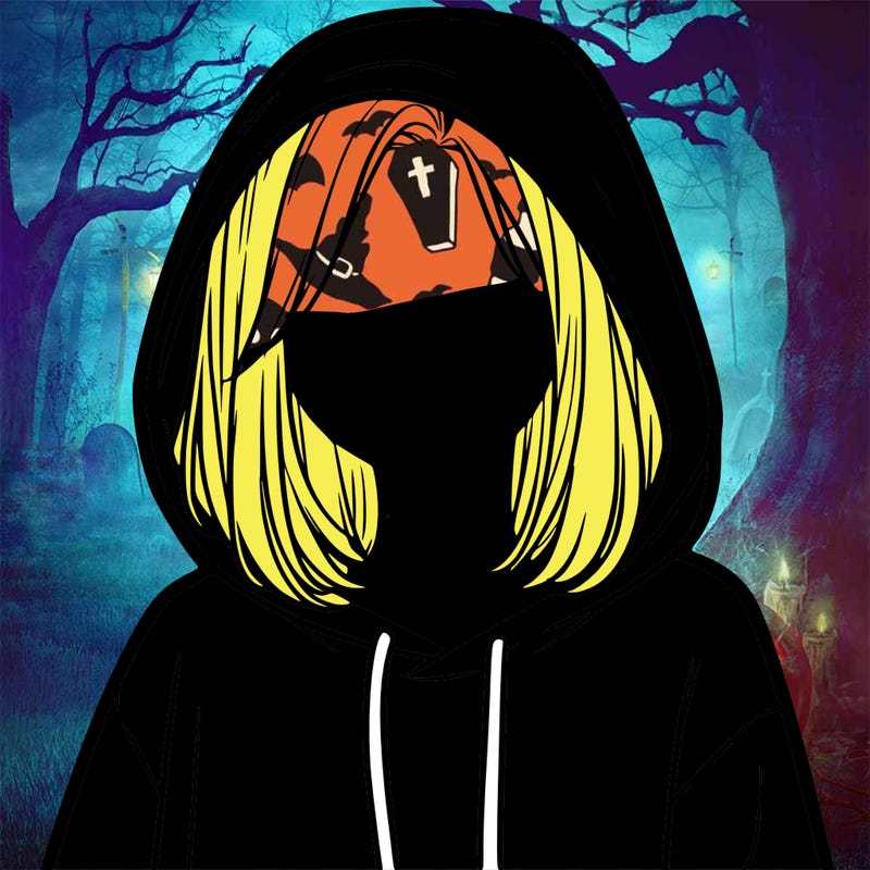 a faceless girl in a hoddie