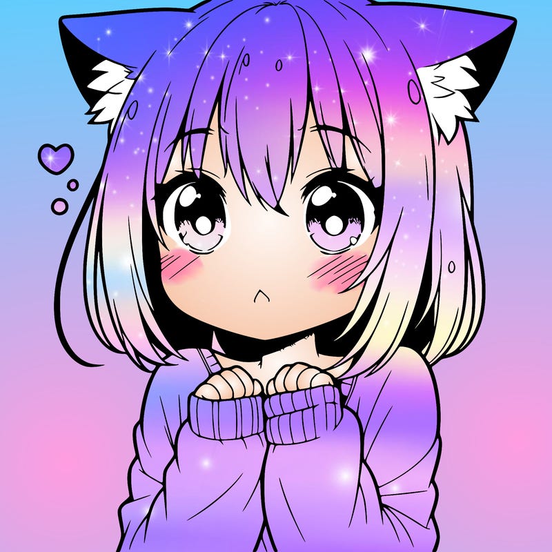 shy anime catgirl