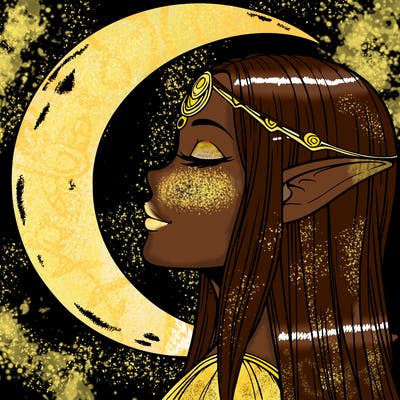 a realistic moon elf