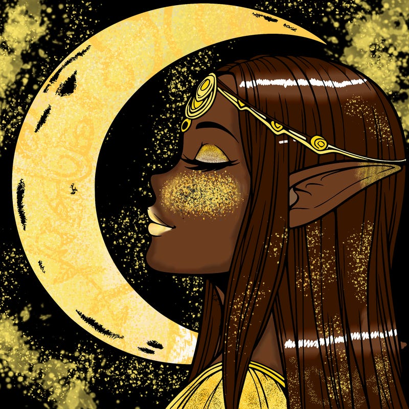 a realistic moon elf