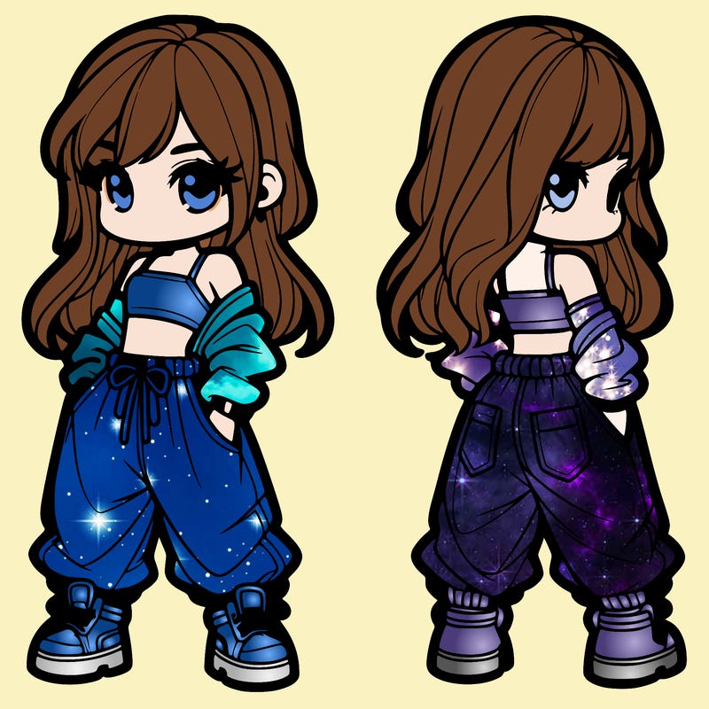 girl in crop top and baggy pants