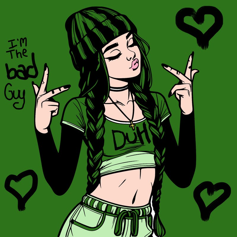 realistic teenage girl with braids and a beanie and crop top doing 🫶🏼