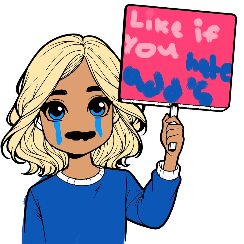 realistic girl holding up a sign