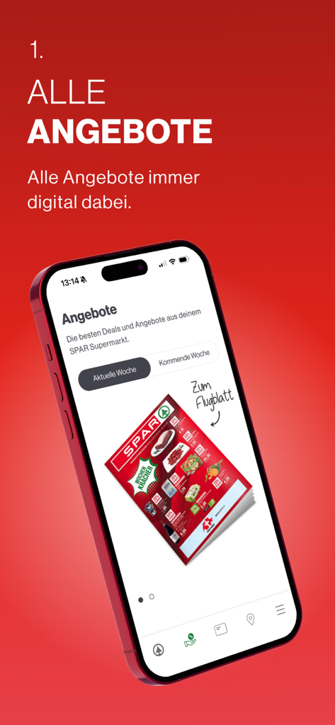 SPAR Schweiz - SPAR Schweiz app showing digital weekly deals and offers